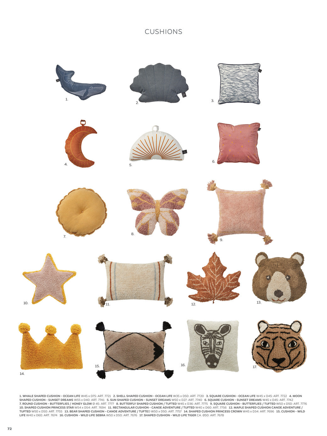 The Decorators: Perna decorativa pentru copii, Wild Life, bumbac, maro, 40x60 cm