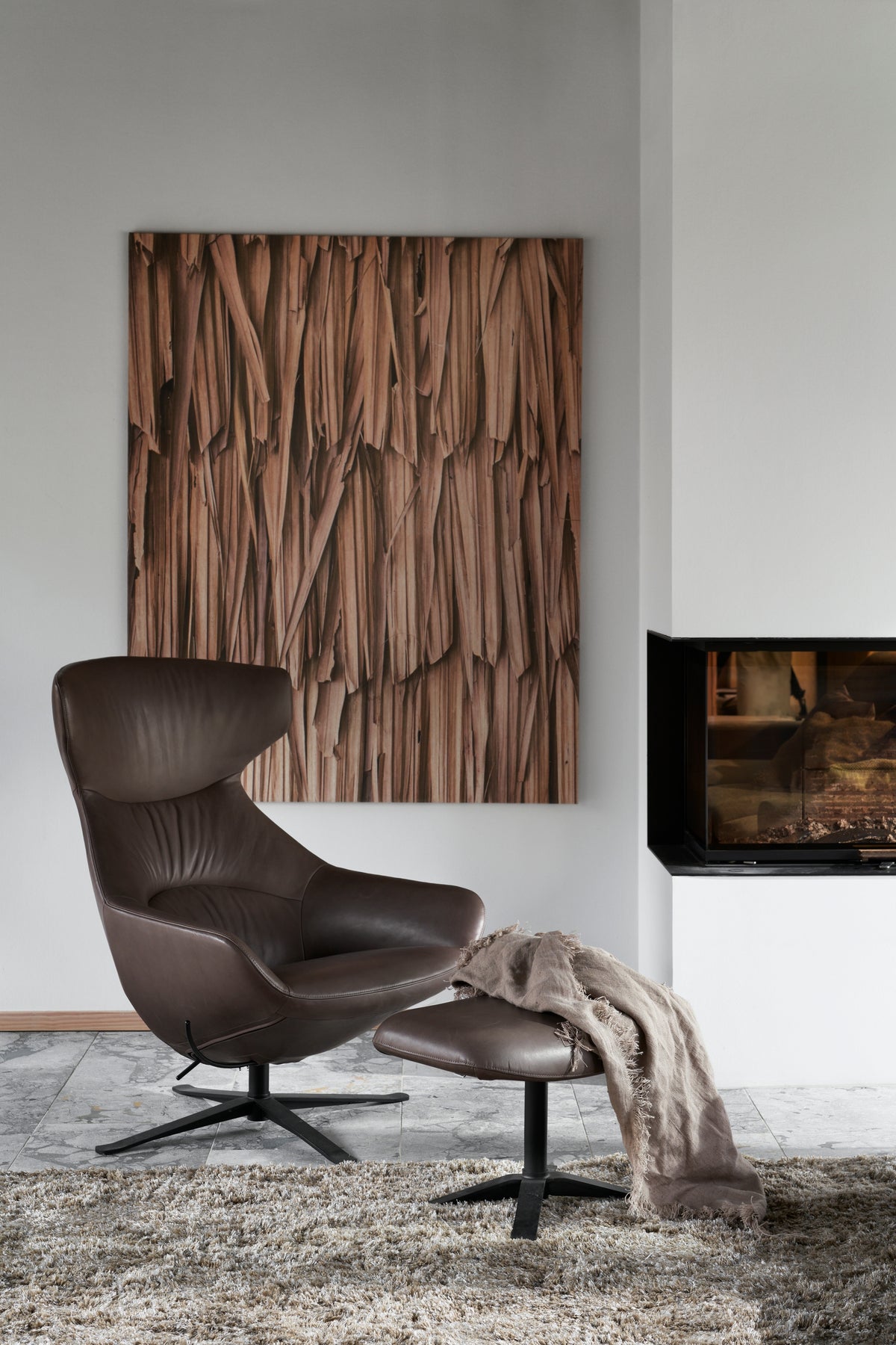 Taburet BoConcept Porto - piele caramel