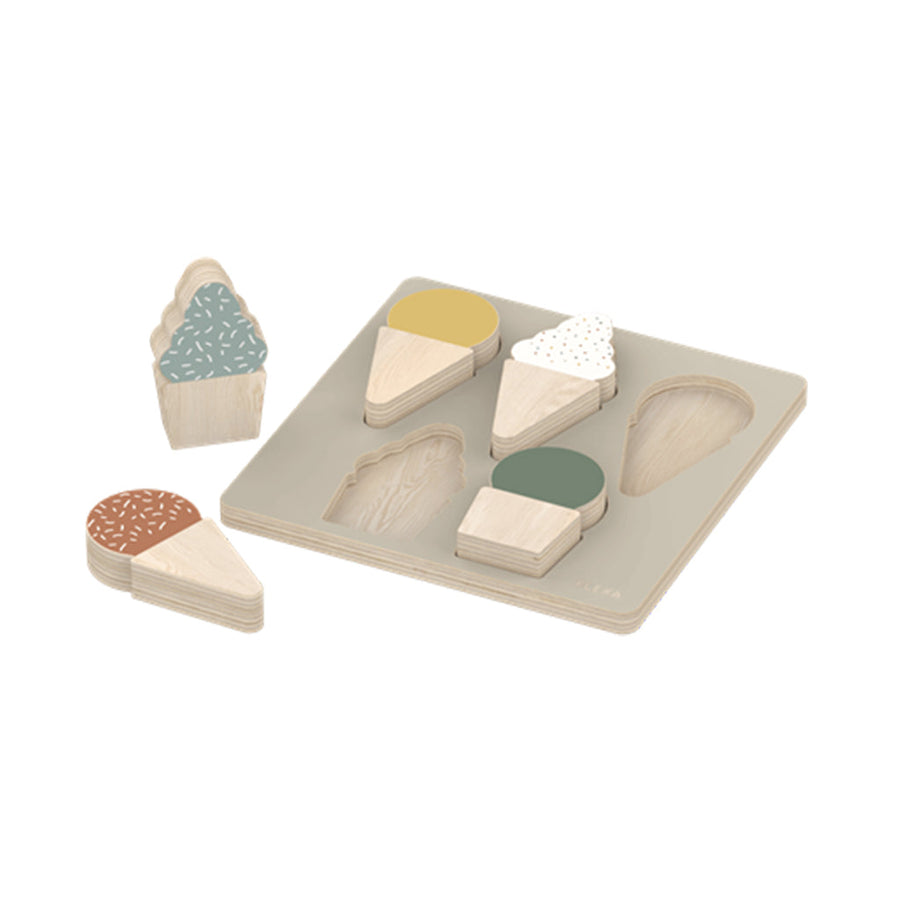 The Decorators: Puzzle pentru copii, Ice Cream, mesteacan, multicolor, 20x20x3 cm
