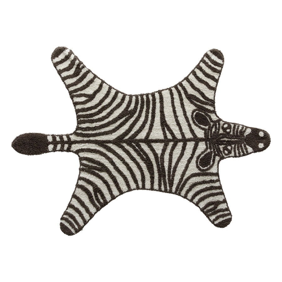 The Decorators: Covor copii, Wild Life Zebra, bumbac, alb-negru, 105x142 cm