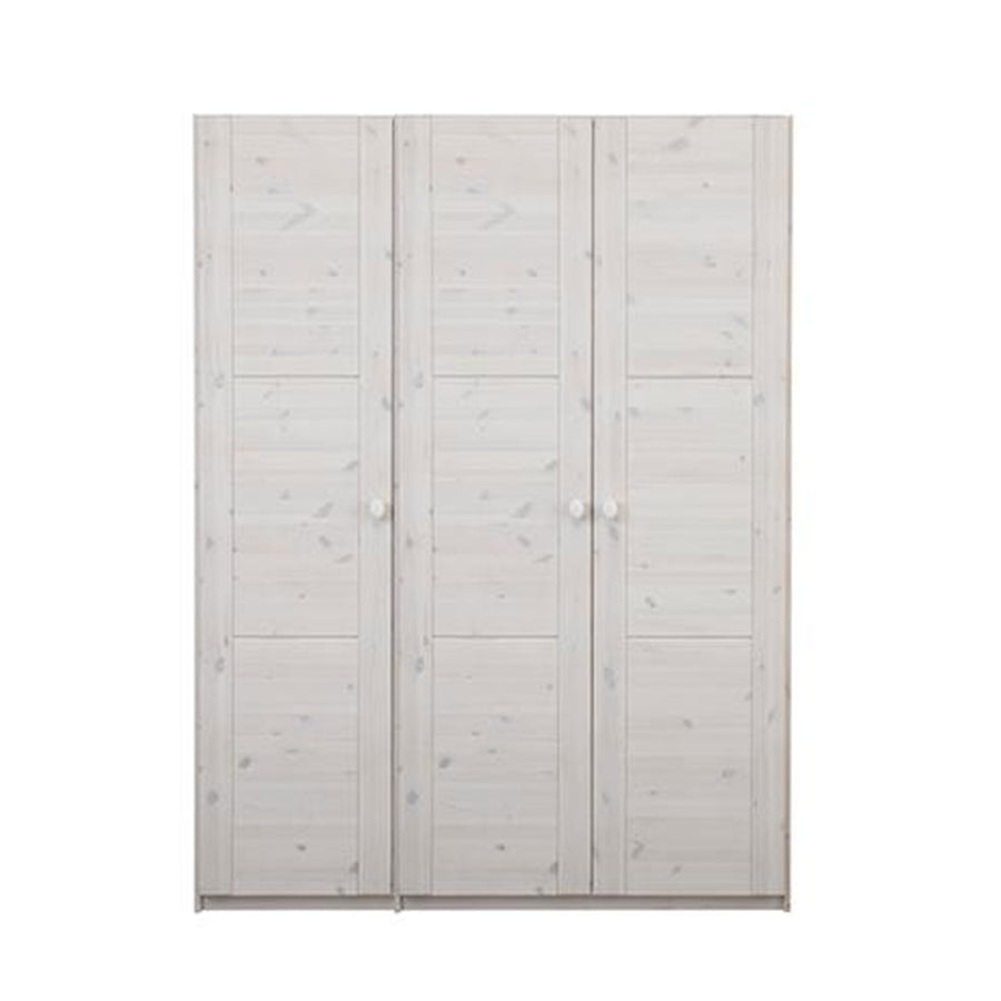 The Decorators: Dulap copii cu 3 usi, lemn de pin, white washed, 150x203 cm