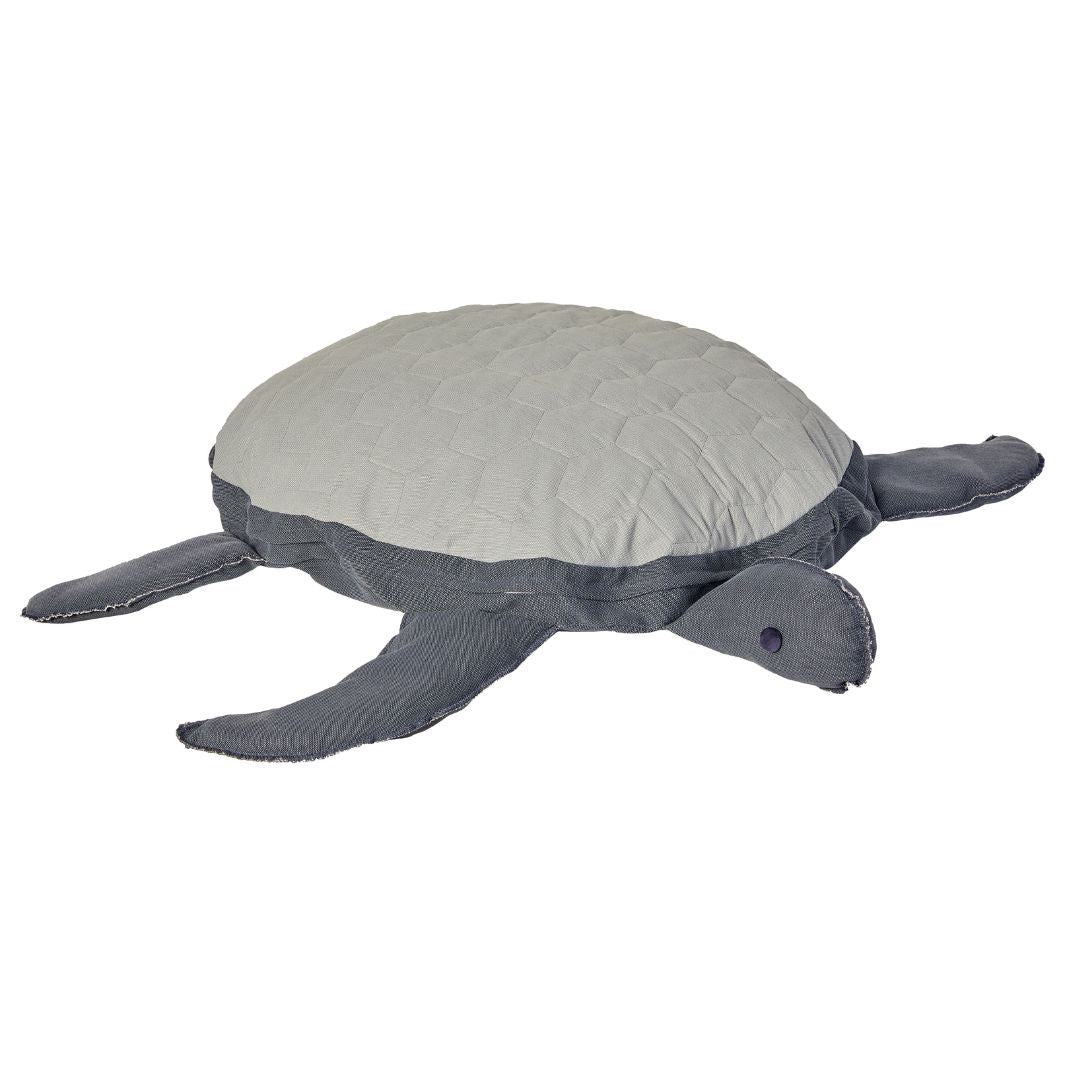 The Decorators: Puf pentru copii, Ocean Turtle, bumbac si poliester, gri, 80x70x30 cm