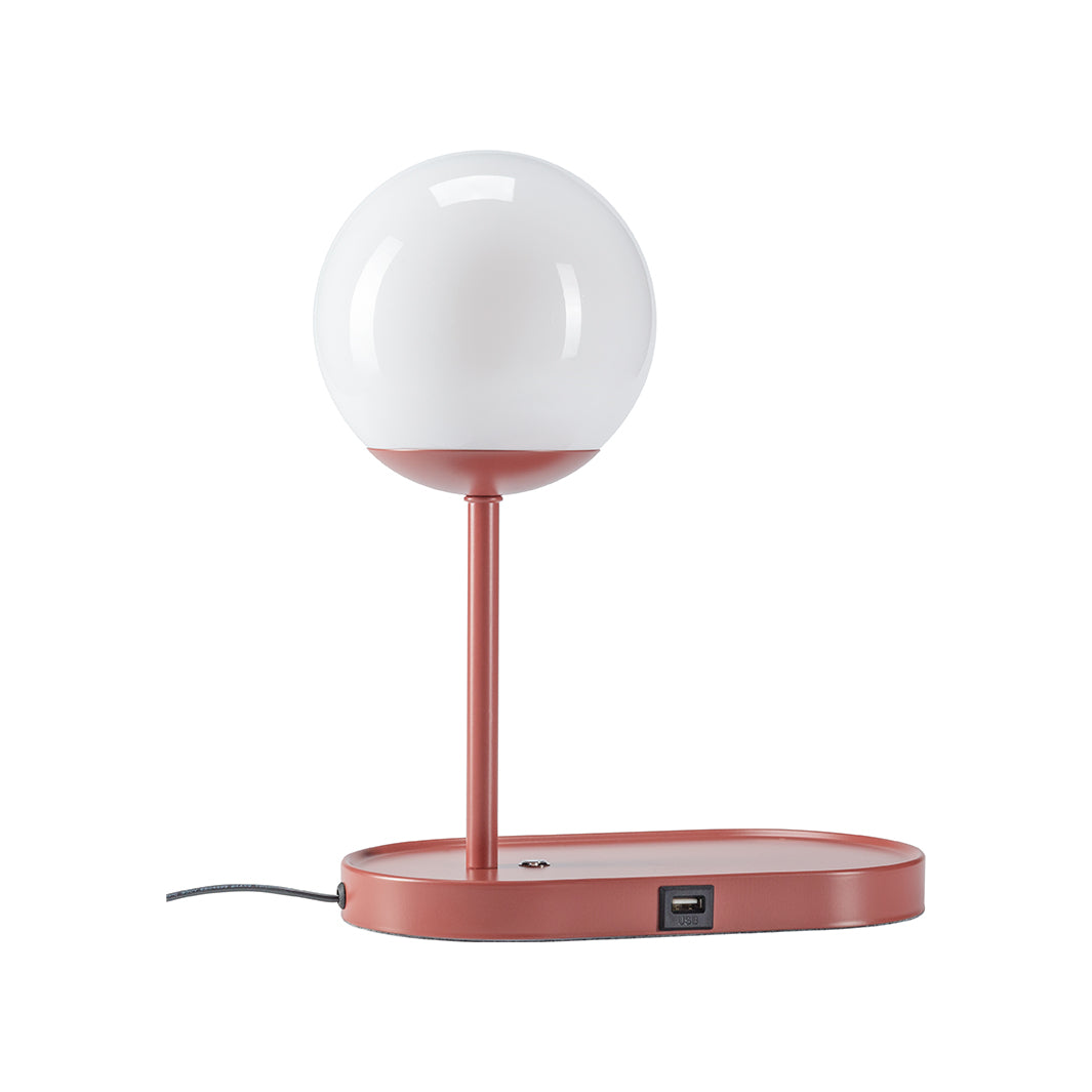 The Decorators: Veioza LED cu USB si suport telefon mobil VOX Bule, rosu