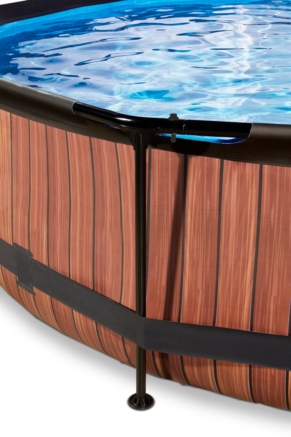 The Decorators: Piscina rotunda 360x76cm 12v model lemn +pompa de filtrare apa