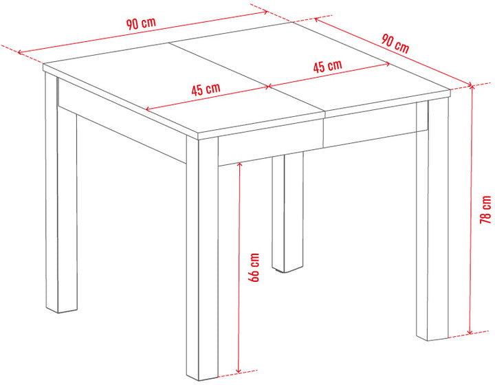 The Decorators: Masa dining extensibila  VOX Simple 90/190x90cm, stejar