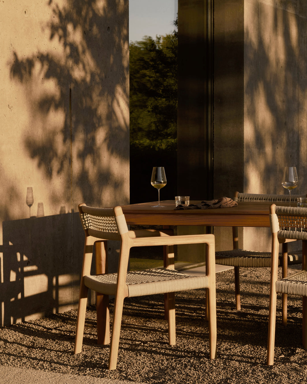 Scaun dining Jack Woven — Tec & coardă - 10224