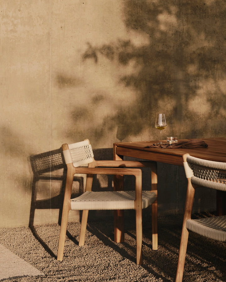 Scaun dining Jack Woven — Tec & coardă - 10224
