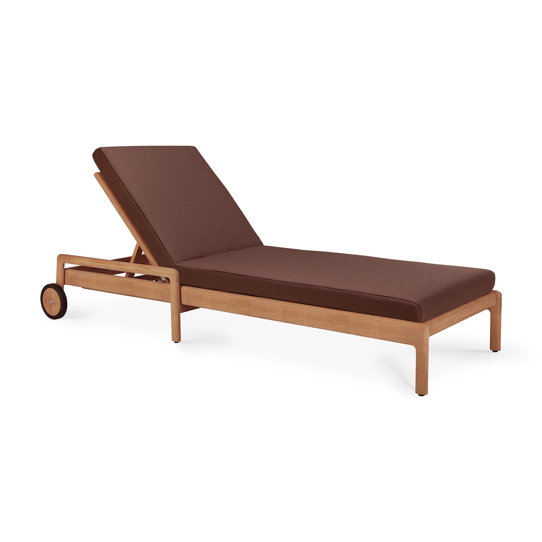 Șezlong reglabil de exterior Jack Ethnicraft din tec masiv natural, spătar reglabil — terasă