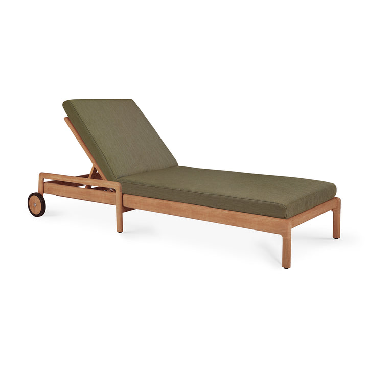 Șezlong reglabil de exterior Jack Ethnicraft din tec masiv natural, spătar reglabil — terasă