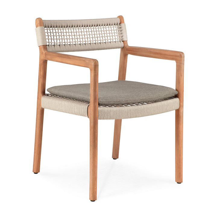 Scaun de dining Jack Woven Ethnicraft outdoor din tec masiv cu coardă — 56×60×81 cm