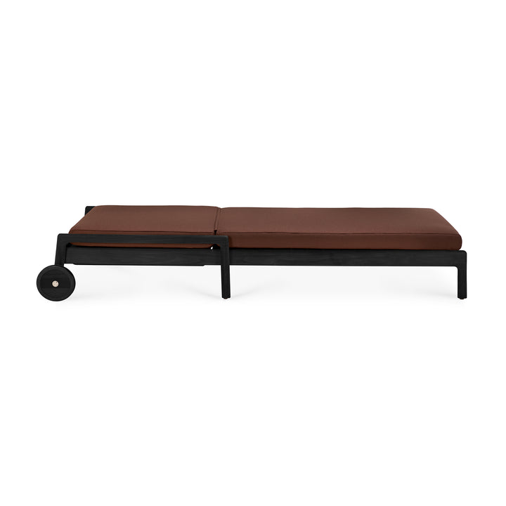 Sezlong reglabil de exterior Ethnicraft Jack tec negru