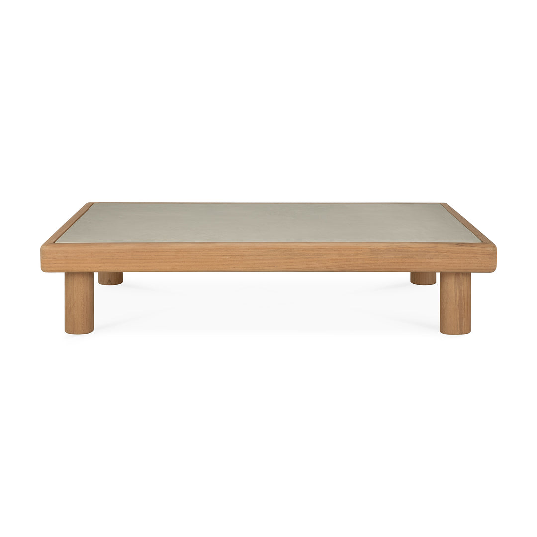 Masă de cafea Monocle Ethnicraft outdoor — tec & ciment, 120×83×25 cm