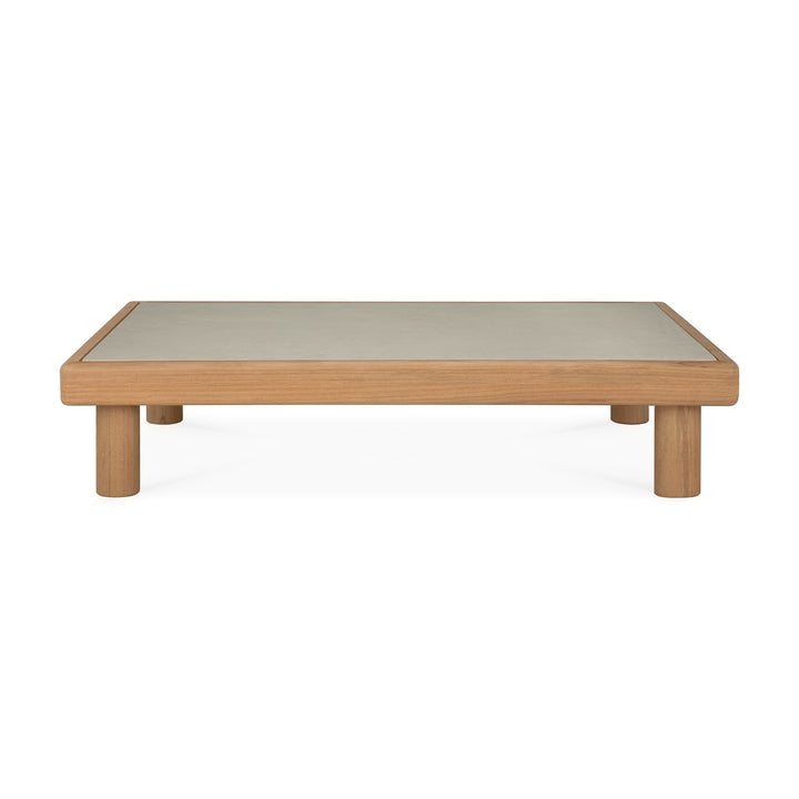 Masă de cafea Monocle Ethnicraft outdoor — tec & ciment, 120×83×25 cm