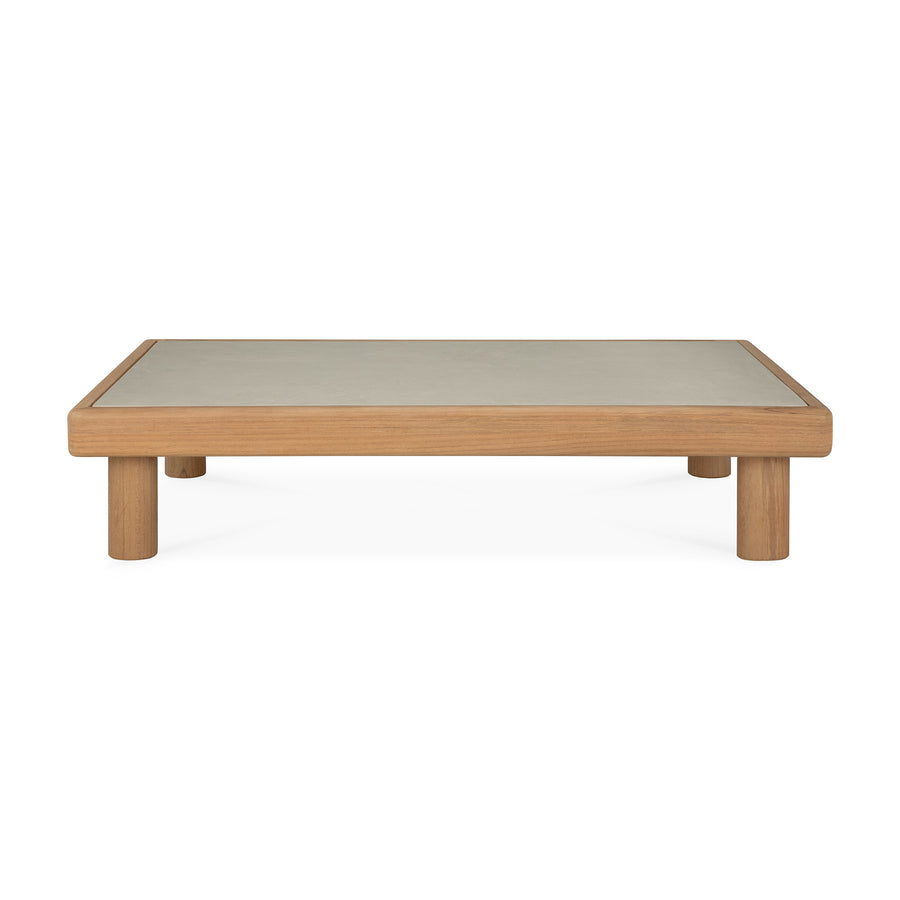 Masă de cafea Monocle Ethnicraft outdoor — tec & ciment, 120×83×25 cm