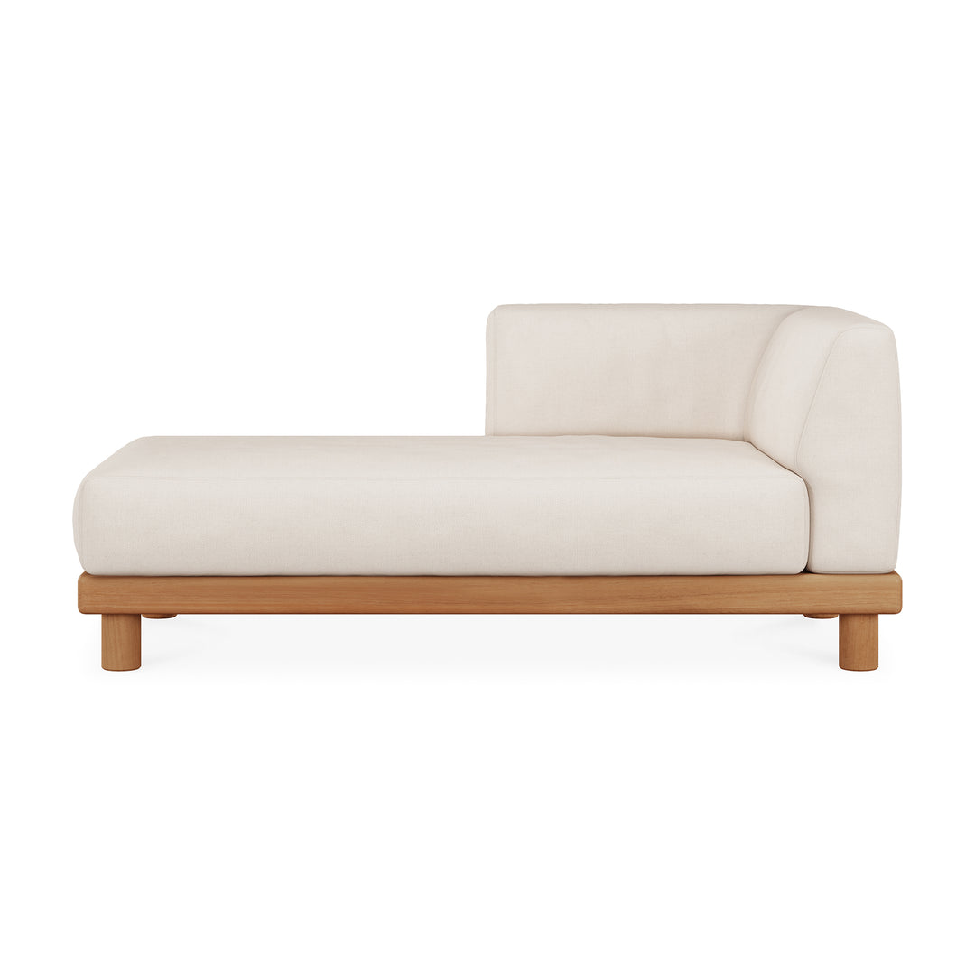 Canapea modulară de exterior Monocle Ethnicraft din tec masiv natural, cu perne moi — terasă
