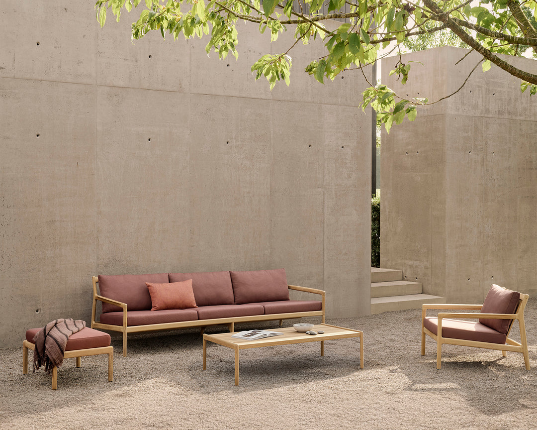 Fotoliu Jack — Tec natural & Burgundy