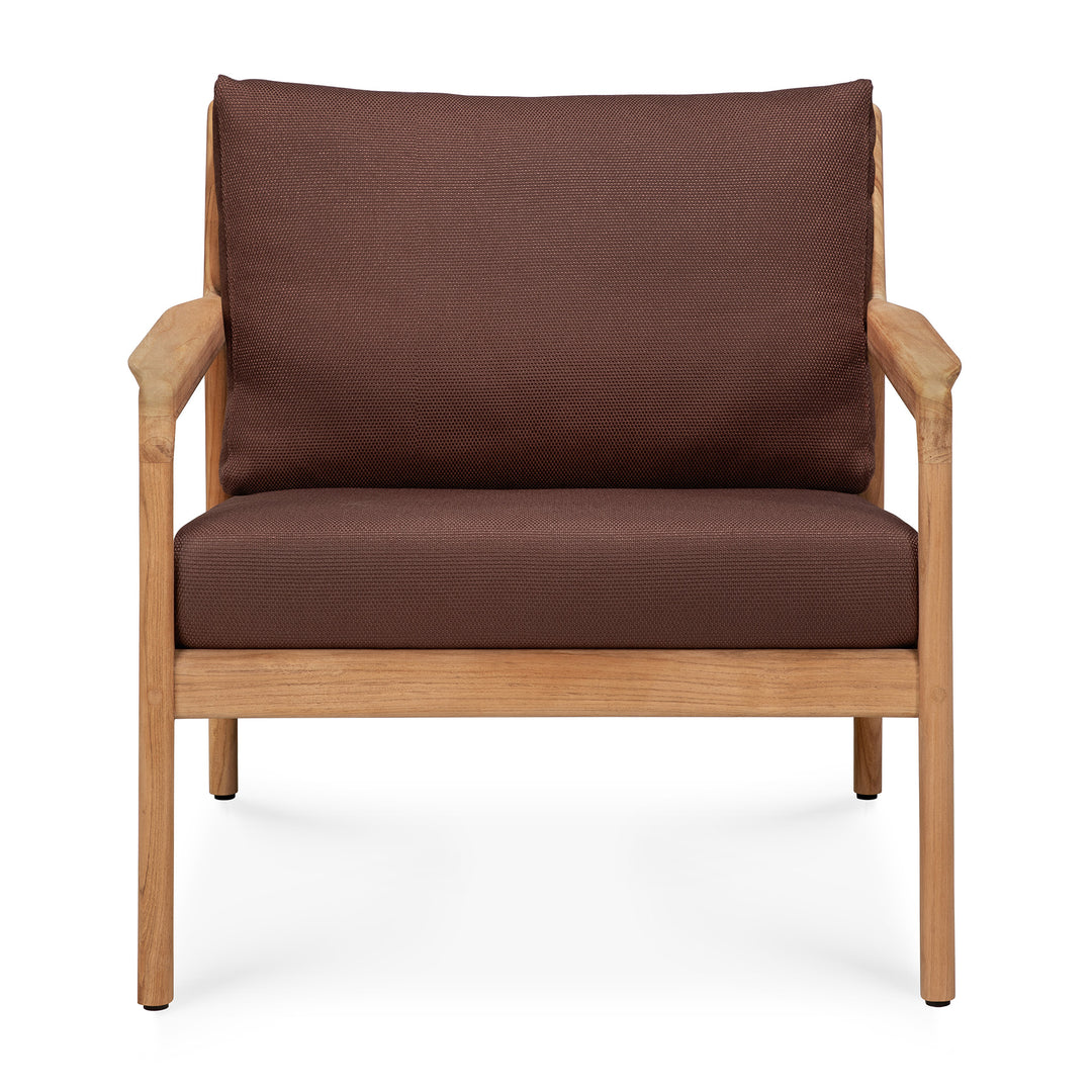 Fotoliu lounge Jack outdoor — tec natural & Burgundy, 76×90×74 cm