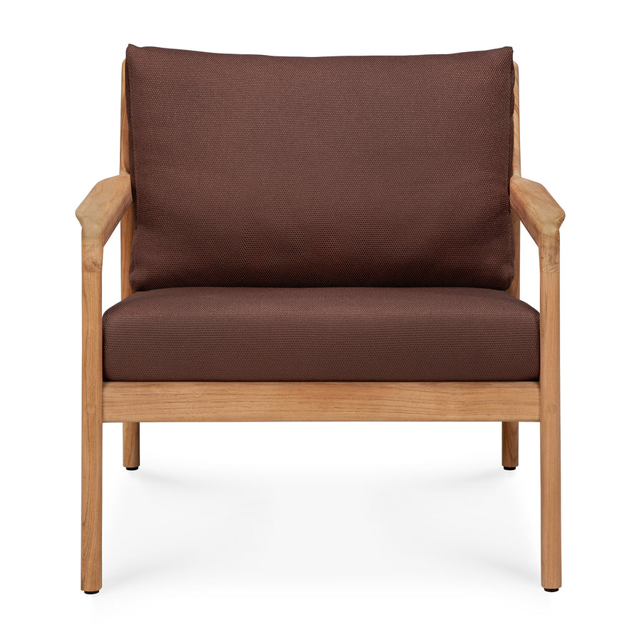 Fotoliu lounge Jack outdoor — tec natural & Burgundy, 76×90×74 cm