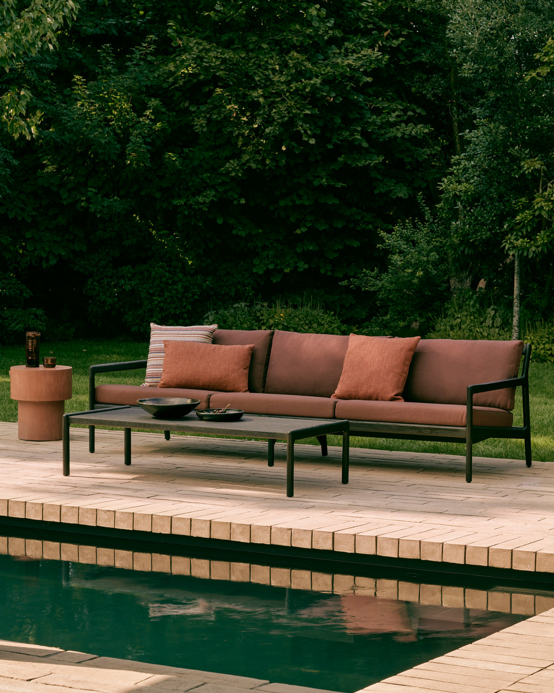 Canapea de exterior Ethnicraft Jack tec negru 265 cm