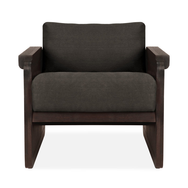 Fotoliu exterior Ethnicraft Panel tec ratan Grey Linen — vedere frontală