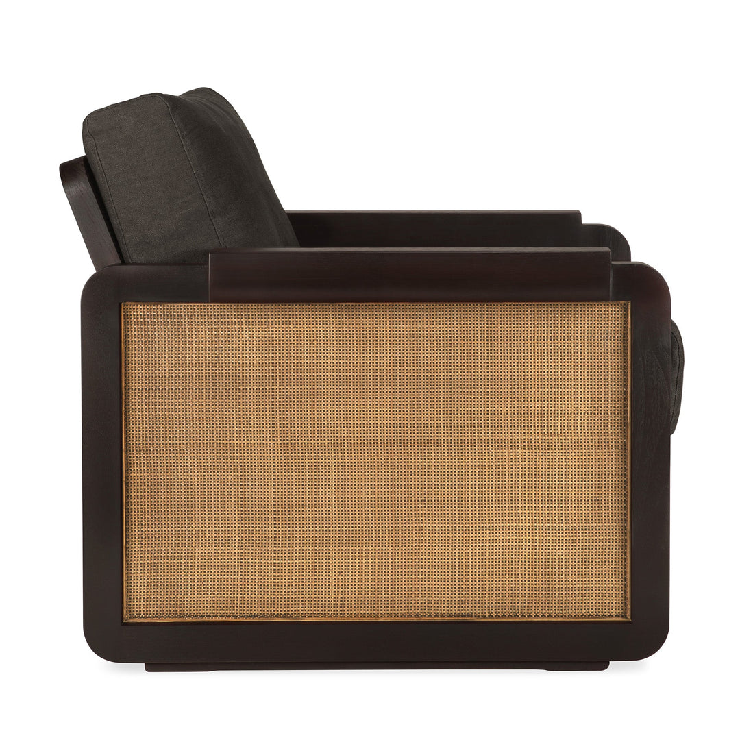 Fotoliu exterior Ethnicraft Panel tec ratan Grey Linen — profil