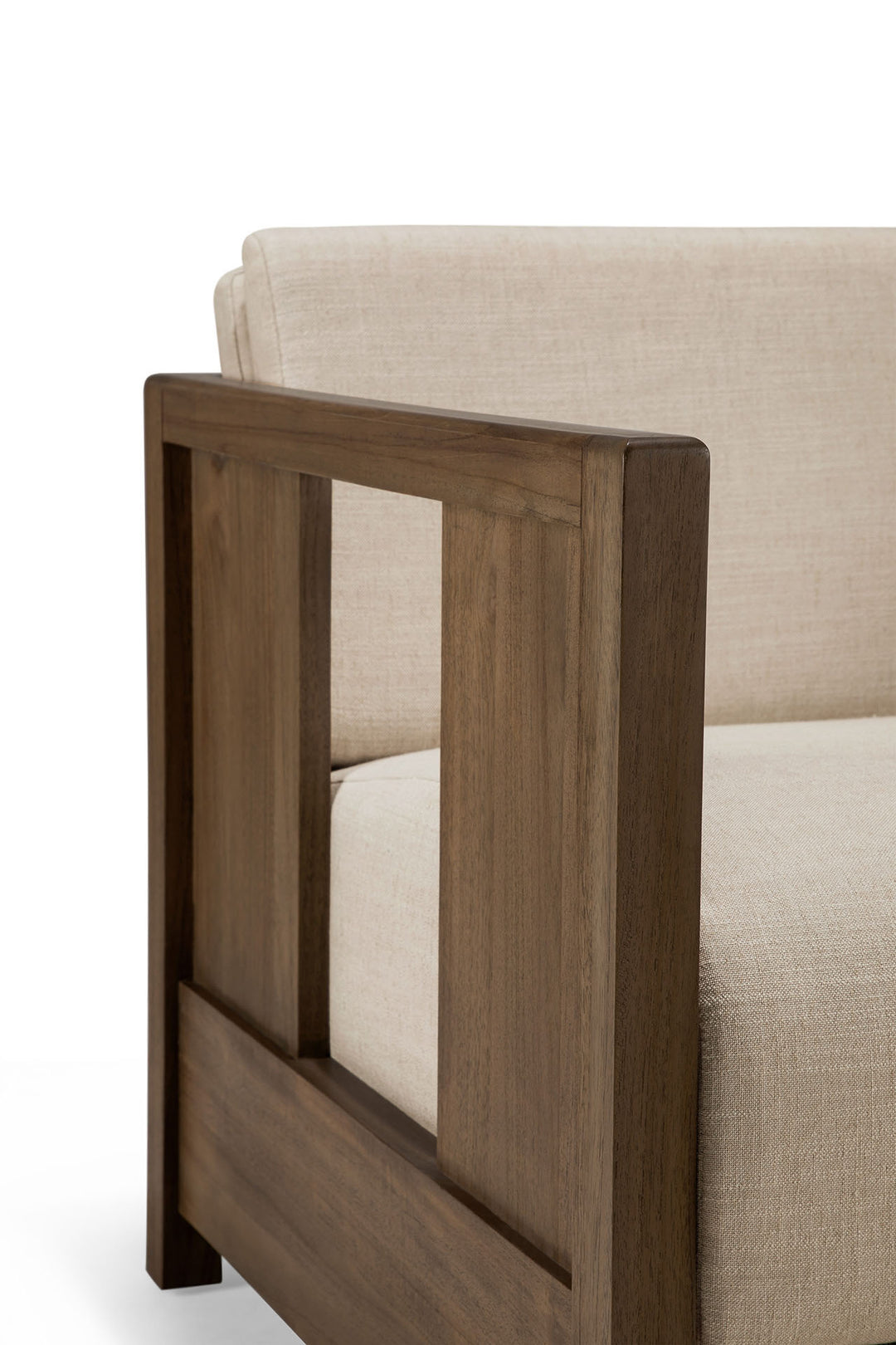 Fotoliu Ethnicraft Roan tec cu perne Flax