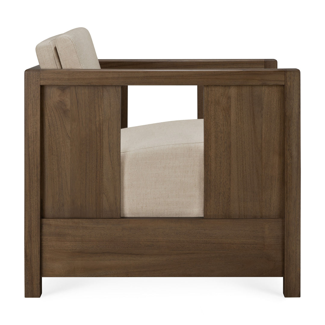 Fotoliu Ethnicraft Roan tec cu perne Flax