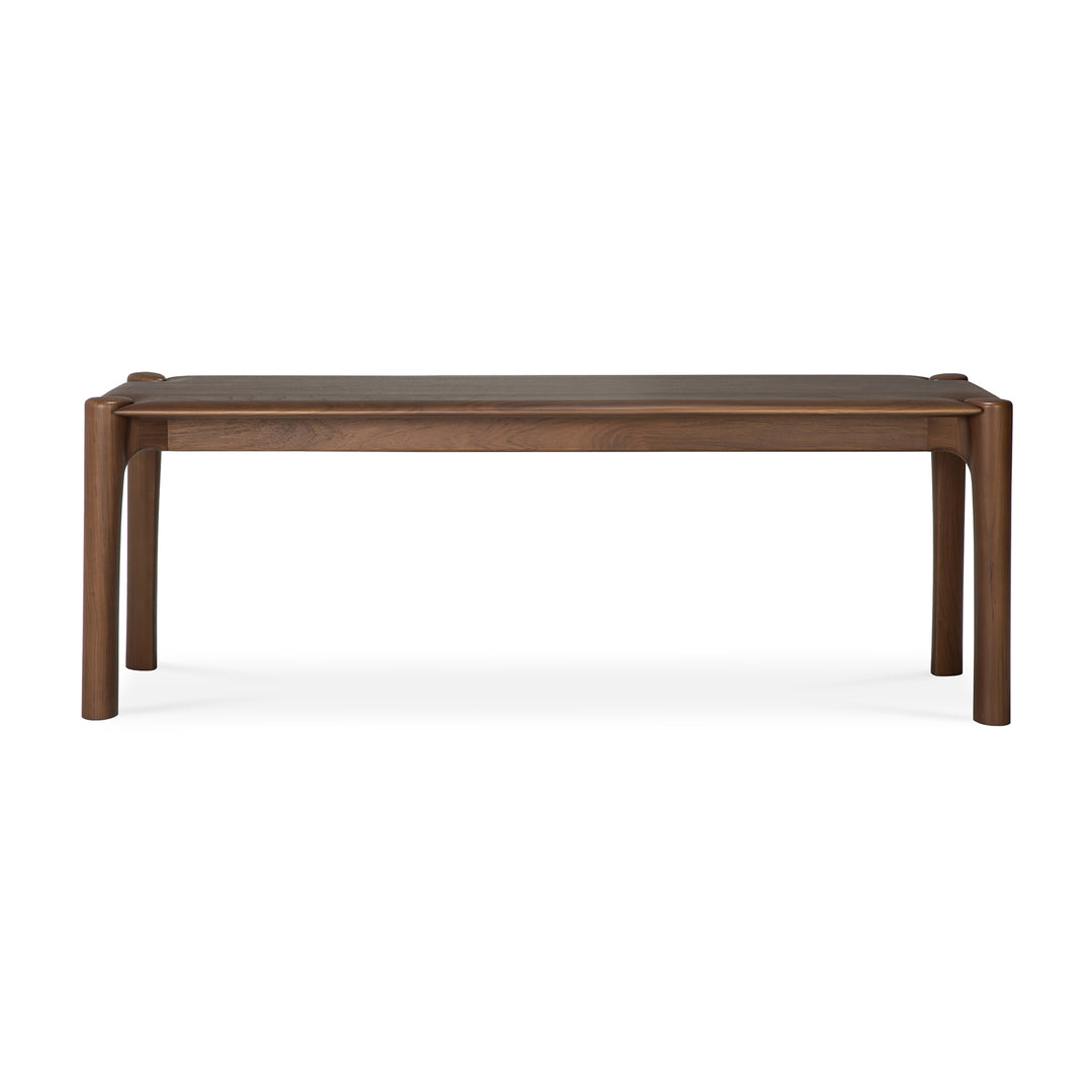 Banchetă PI Ethnicraft 126 cm din tec masiv maro cu finisaj polished imperfect