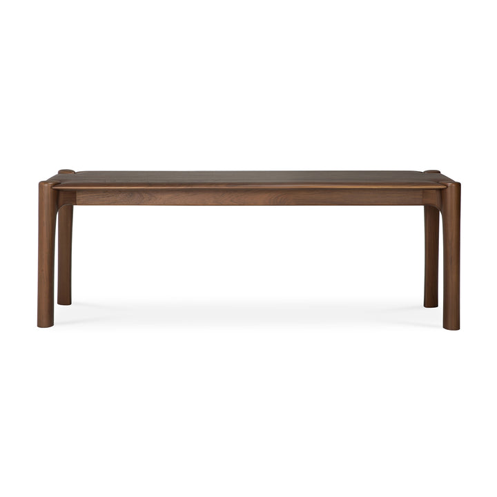 Banchetă PI Ethnicraft 126 cm din tec masiv maro cu finisaj polished imperfect