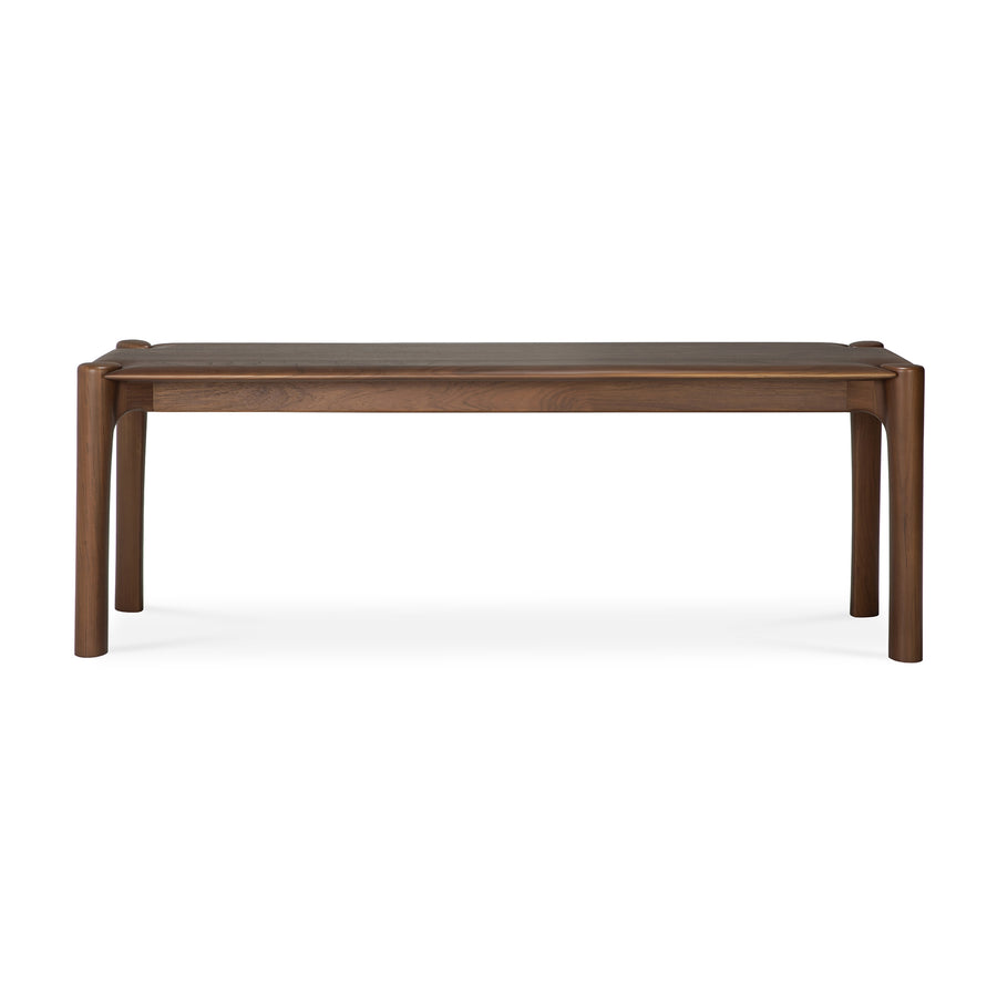 Banchetă PI Ethnicraft 126 cm din tec masiv maro cu finisaj polished imperfect