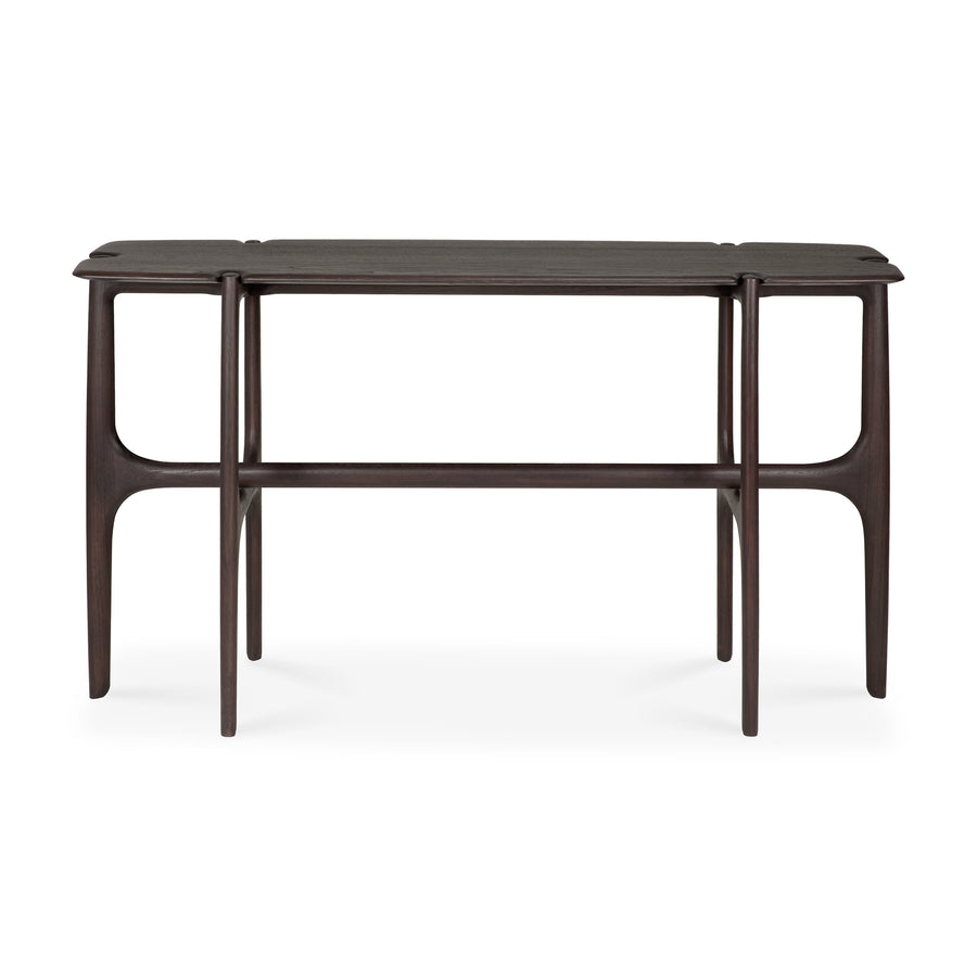 Consolă PI Ethnicraft 140 cm din tec masiv maro-închis cu finisaj polished imperfect