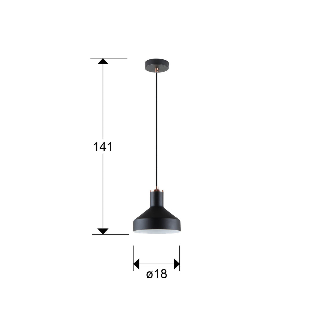 Lustra Schuller Irias 1 lumina negru-cupru