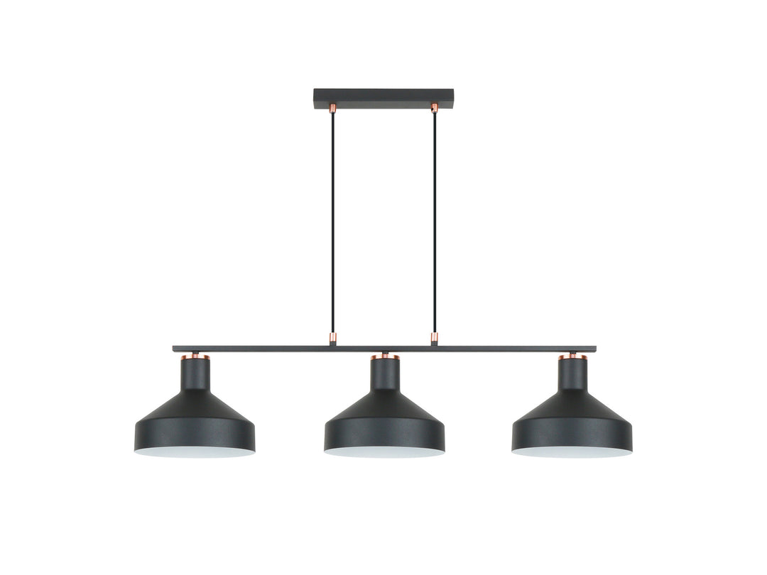 Lustra Schuller Irias 3 lumini bar negru-cupru 88 cm