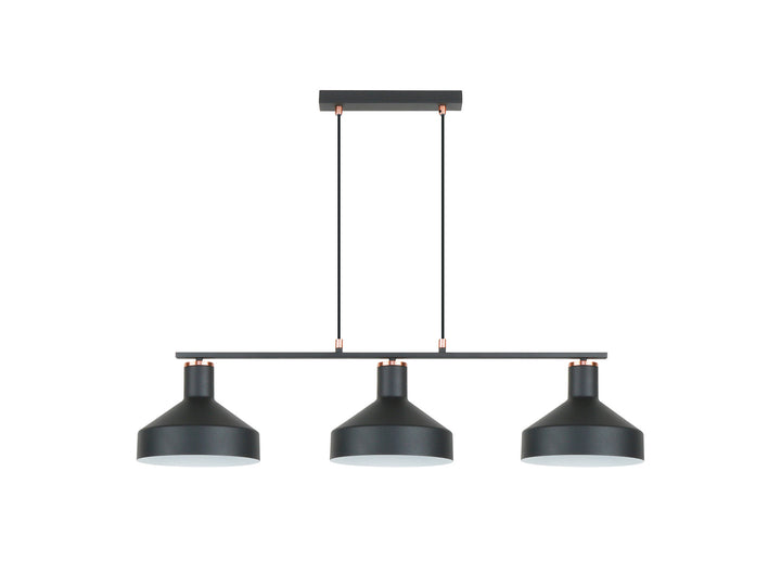 Lustra Schuller Irias 3 lumini bar negru-cupru 88 cm