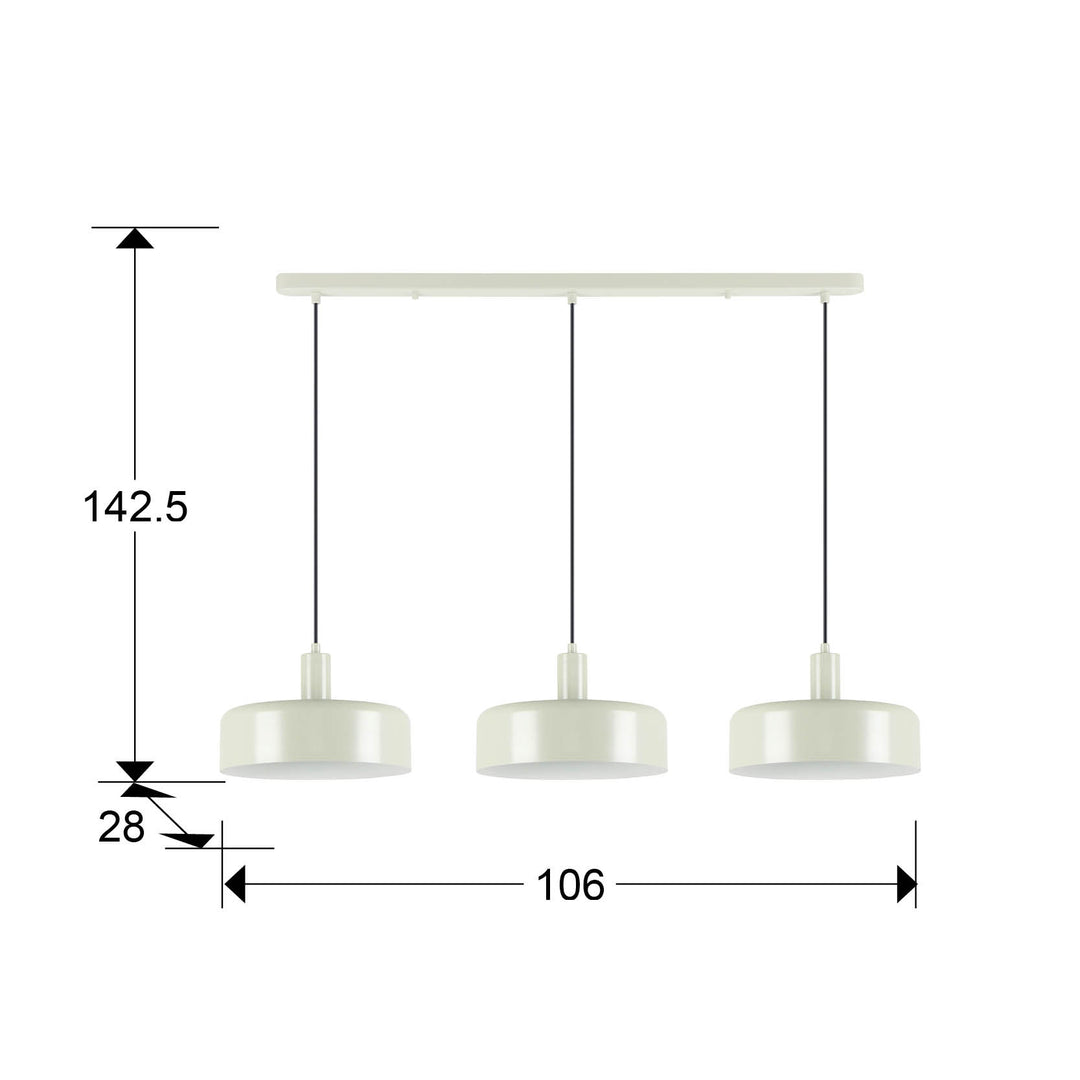 Lustra Schuller Alessia 3 lumini bar gri perlat 106 cm
