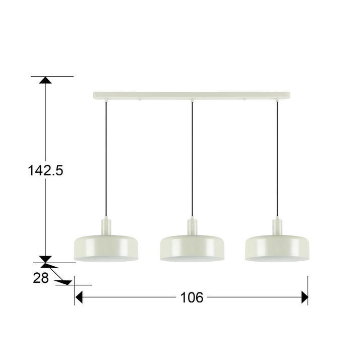 Lustra Schuller Alessia 3 lumini bar gri perlat 106 cm