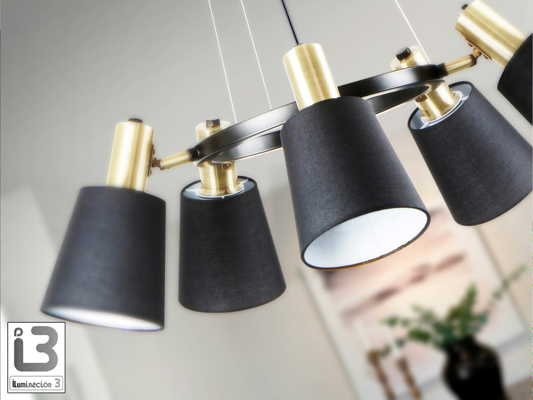 Lustra Schuller Gisela 5 lumini Ø75 negru-alama