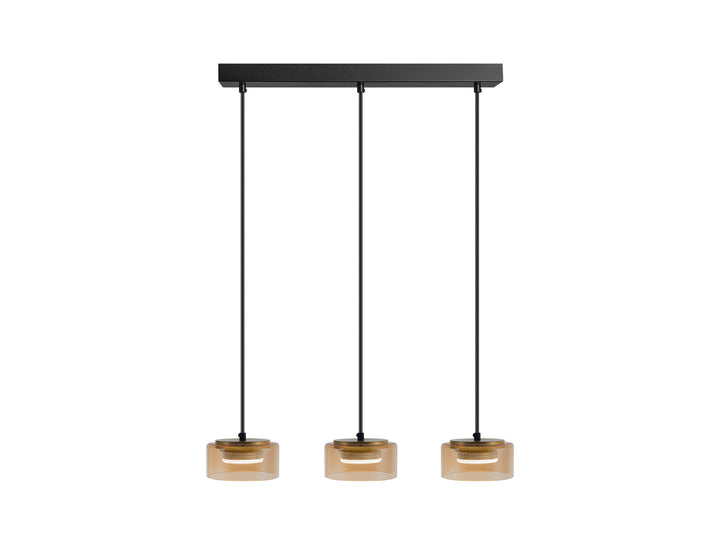 Lustra Schuller Olaia 3 lumini bar negru-chihlimbar