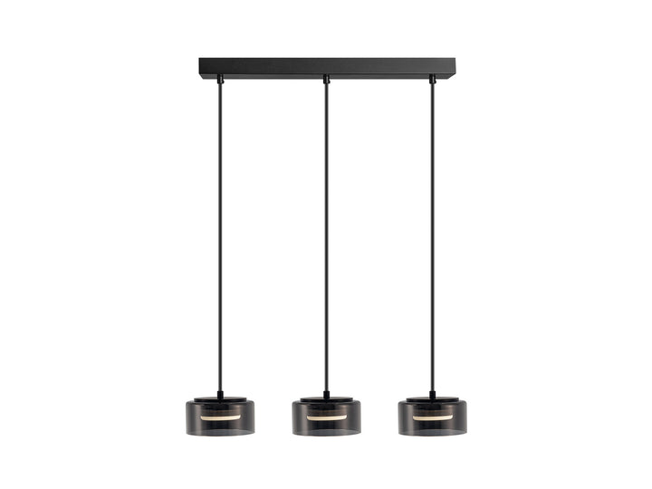 Lustra Schuller Olaia 3 lumini bar negru-fumuriu