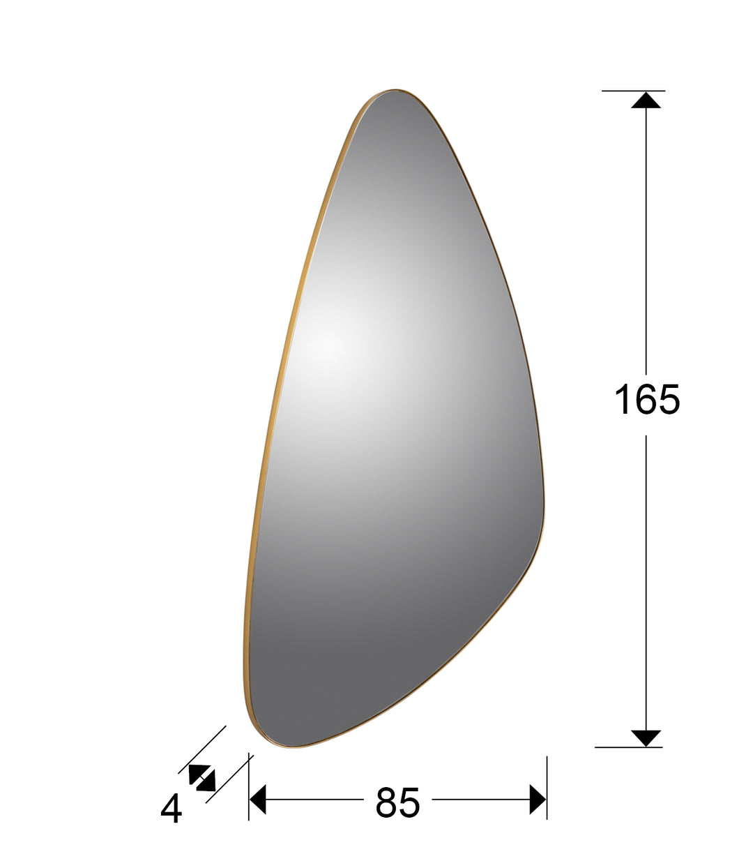 Oglinda Schuller Orio triunghiulara 168x81 foița aur