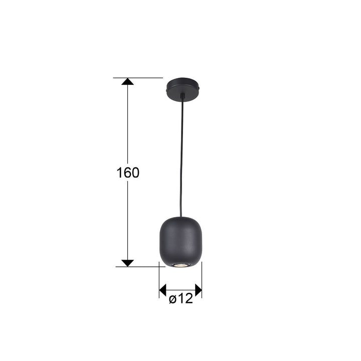 Pendul Schuller Nimes 1 lumina negru mat