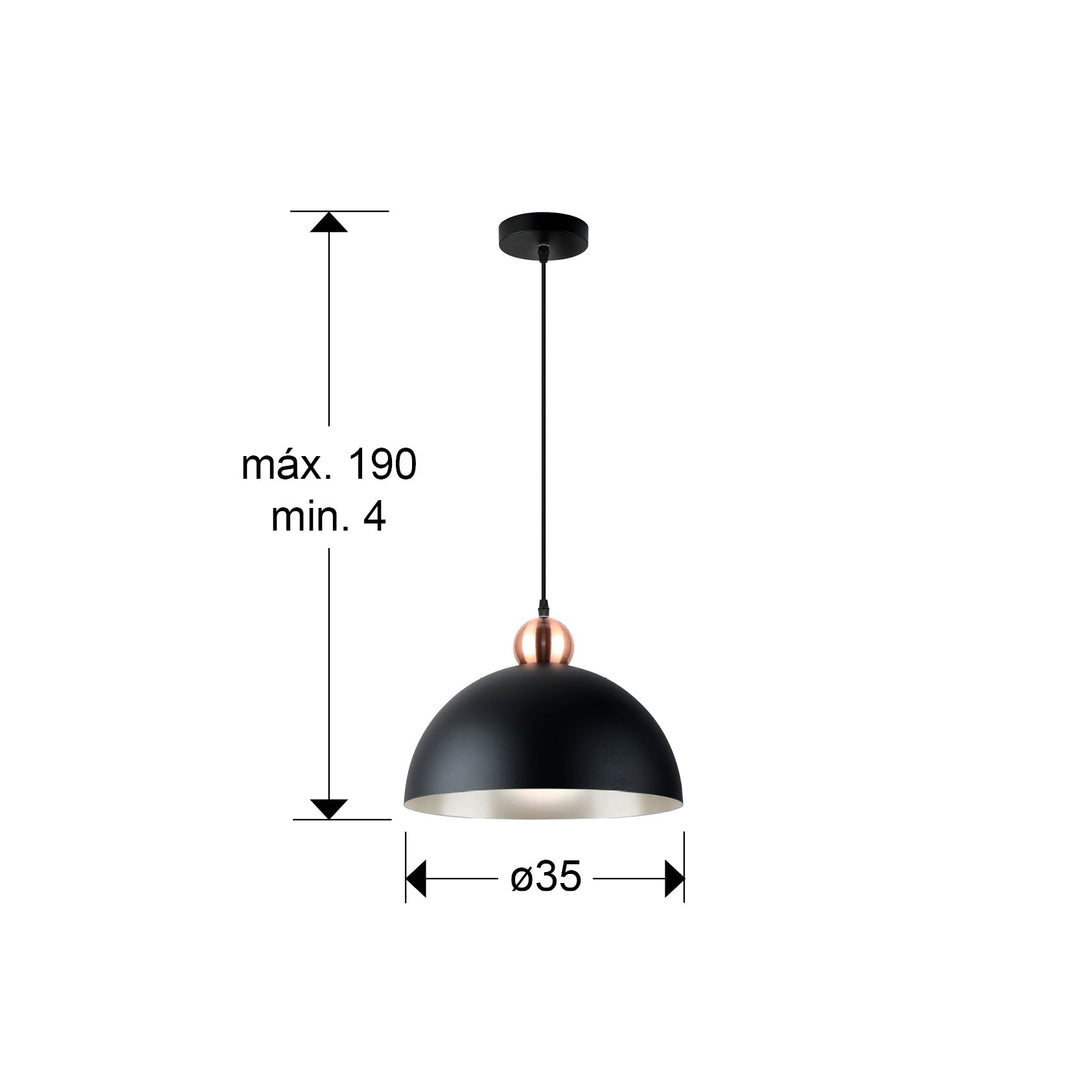 Lustra Schuller Polo 1 lumina negru-cupru