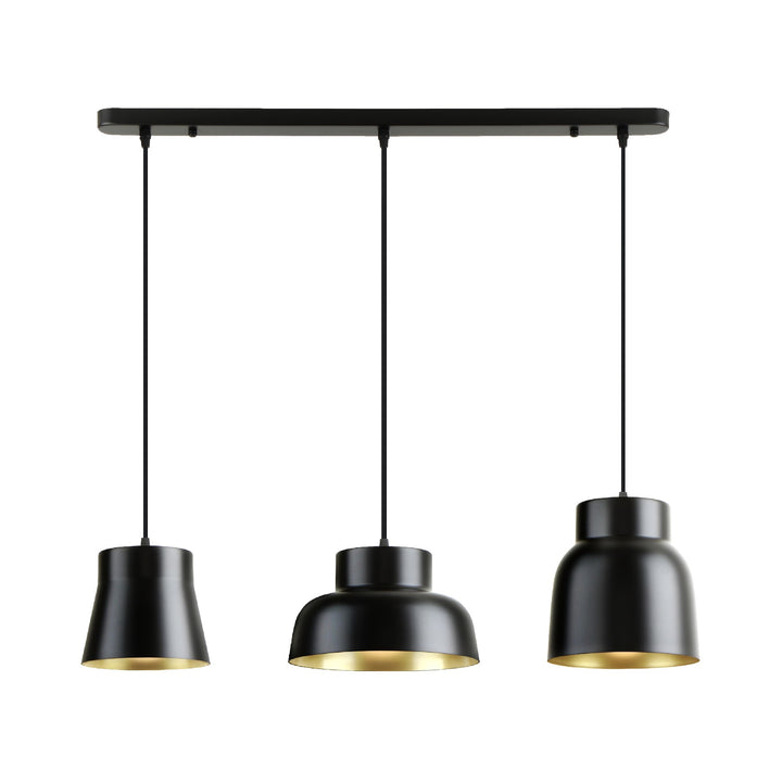 Lustra Schuller Vulcano 3 lumini bar negru-auriu