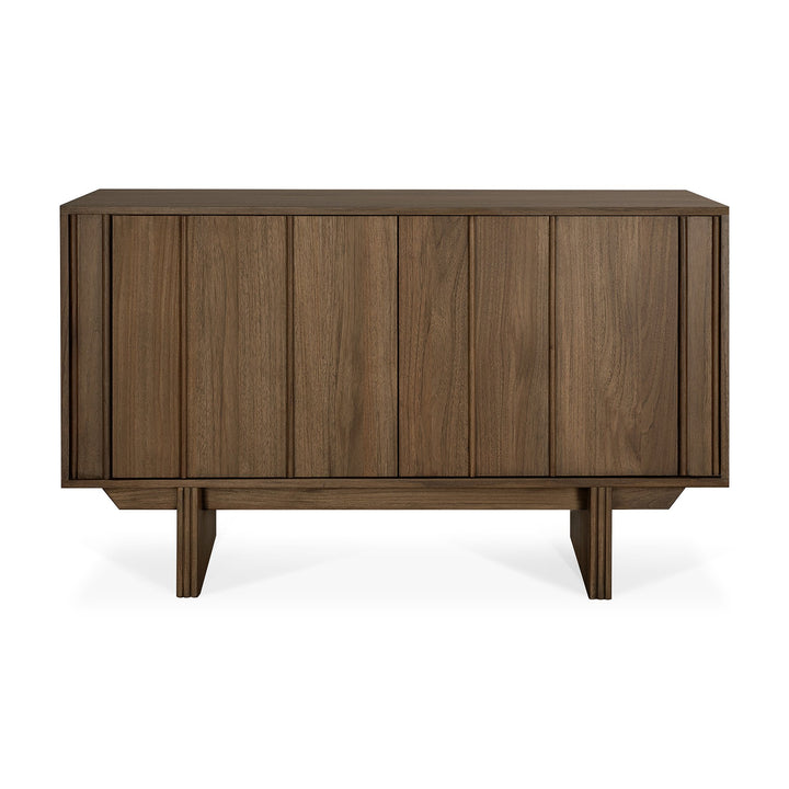 Bufet Pillar Ethnicraft 119 cm din tec masiv wild brown — vedere frontală