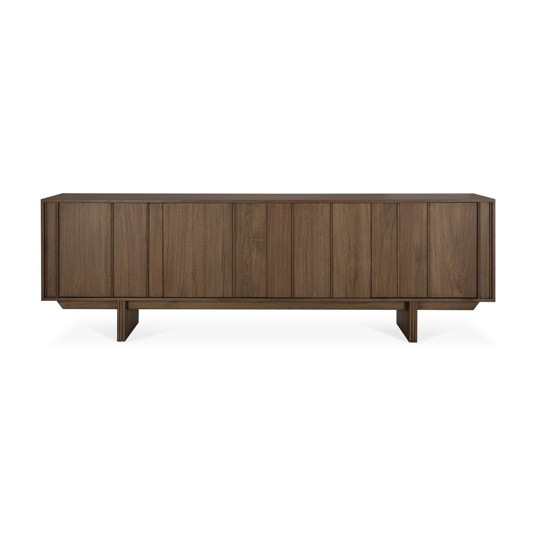 Bufet Pillar Ethnicraft 220 cm din tec masiv wild brown — vedere frontală