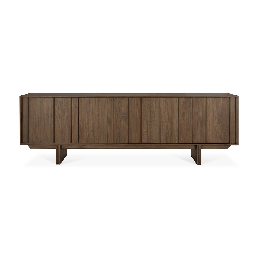 Bufet Pillar Ethnicraft 220 cm din tec masiv wild brown — vedere frontală