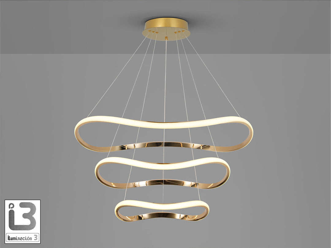 Lustra Schuller Naos 3 inele Ø80 rose gold LED 68W dimabilă