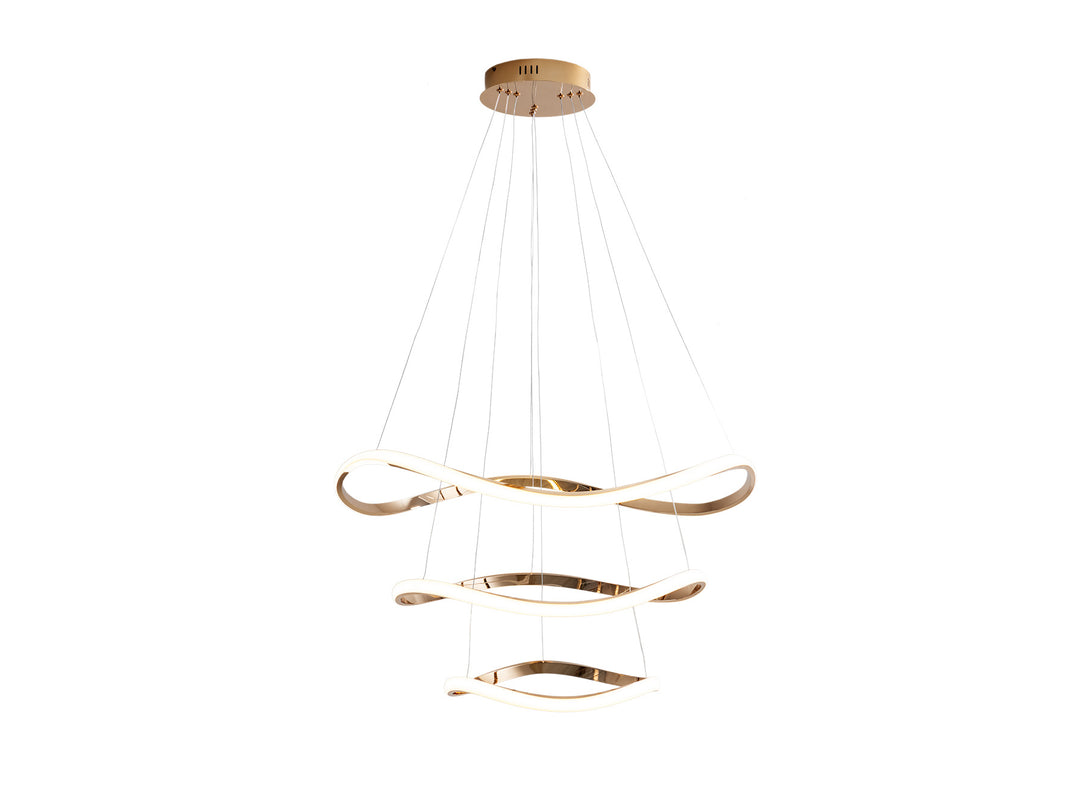 Lustra Schuller Naos 3 inele Ø80 rose gold LED 68W dimabilă