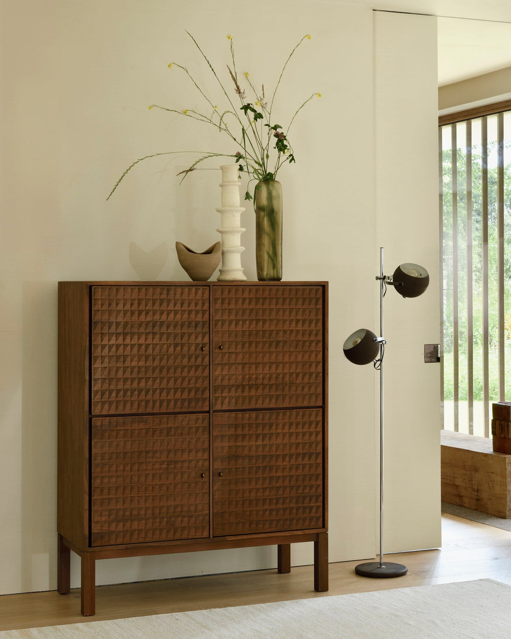 15349 Sono cupboard varnished teak light brown 4doors web