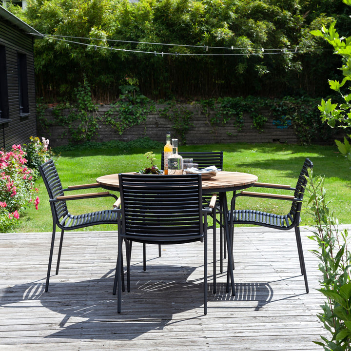Set dining Cinas Ellen & Mood Classic 110 cm si 4 scaune antracit